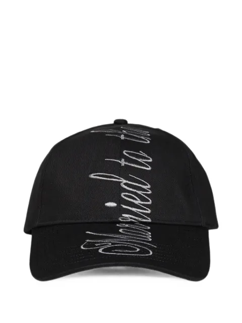 VAIN embroidered waxed-cotton baseball cap Black 2041BK