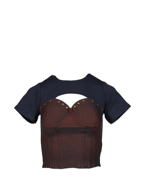 VIVAMUS stud-embellished panelled T-shirt Orange VM26SSTS010ORANGE