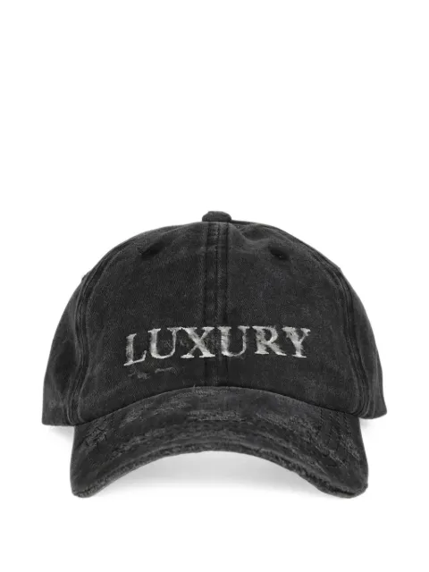CAPTURE GALLERY distressed embroidered baseball cap Black CG07