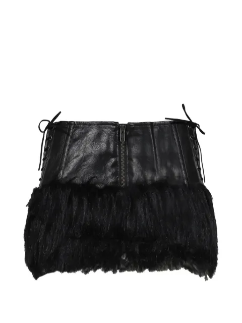 Jaded London short faux-fur panelled skirt Black JWS5175BLK