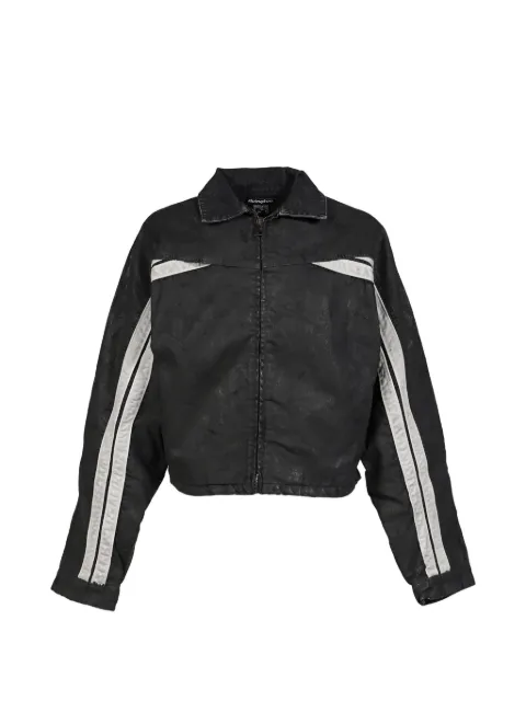RRR123 Trappist striped trucker jacket Black TRPTJK00
