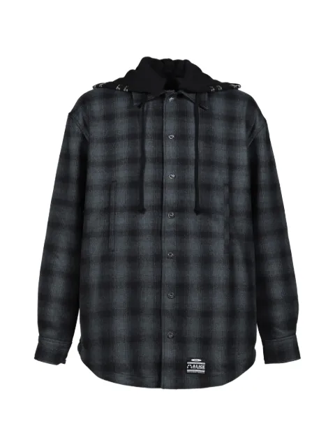 ALICE HOLLYWOOD oversize hooded flannel shirt jacket Grey 261ALH0473