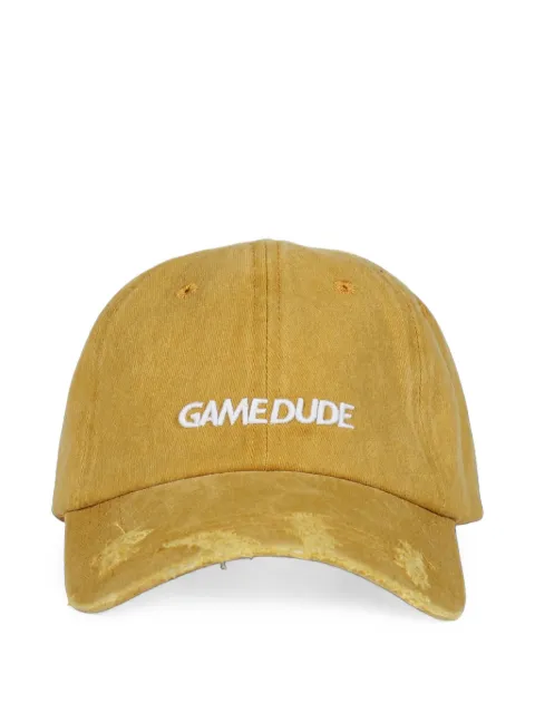 CAPTURE GALLERY distressed embroidered baseball cap Yellow CG02