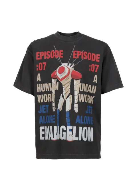 EVANGELI0N 95 graphic-print cotton T-shirt Black EVA0037ABLK