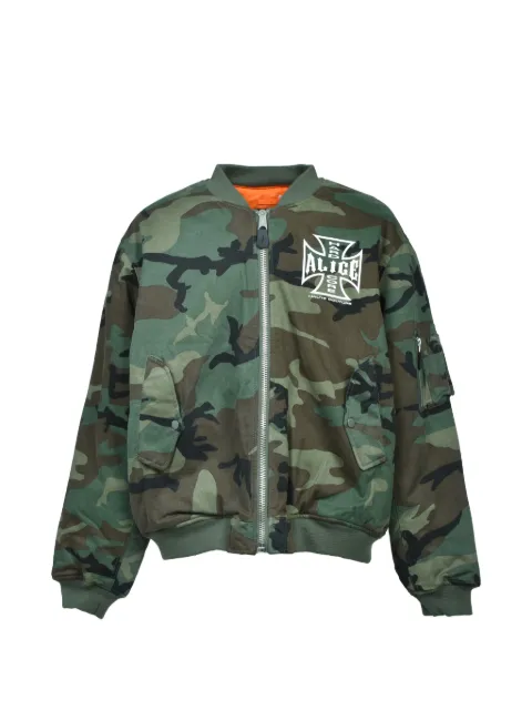 ALICE HOLLYWOOD × F.M.C.D camouflage-print logo-print bomber jacket Green 2502ALH1EXCLUSIVE