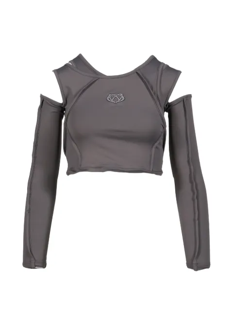 VIVAMUS layered cold-shoulder top Grey VM252CS05GRY