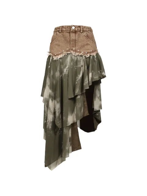 VIVAMUS tiered denim skirt Green VM26SSSK004KHA