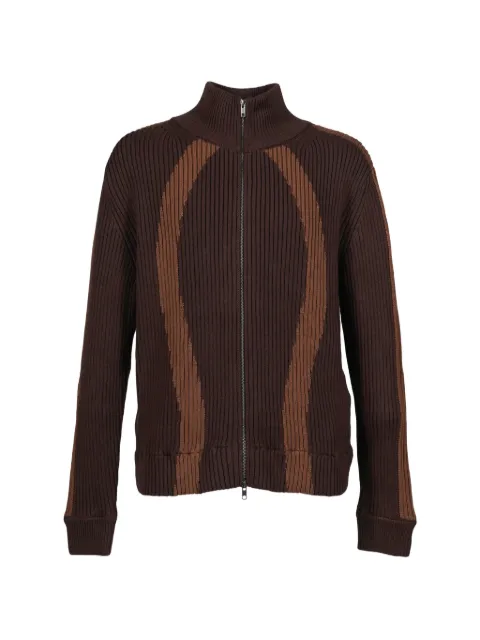 VIVAMUS ribbed-knit double-zip cardigan Brown VM252KNBRW