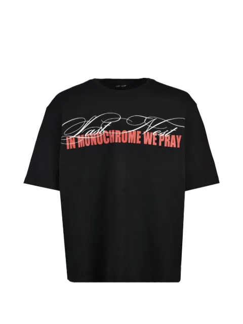 LAST NEST graphic-logo box-silhouette T-shirt Black LNSS2637