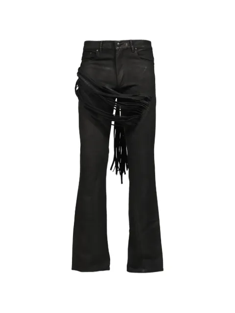 ONRUSH fringe-detail waxed jeans Black AW25TR01