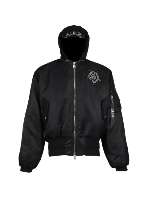 N.HOOLYWOOD hooded MA-1 bomber jacket Black 261ALH0656BLK