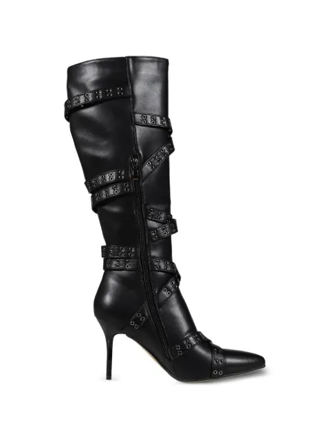NIIHAI strappy knee-high boots Black PRE22SHOENHSBBLK