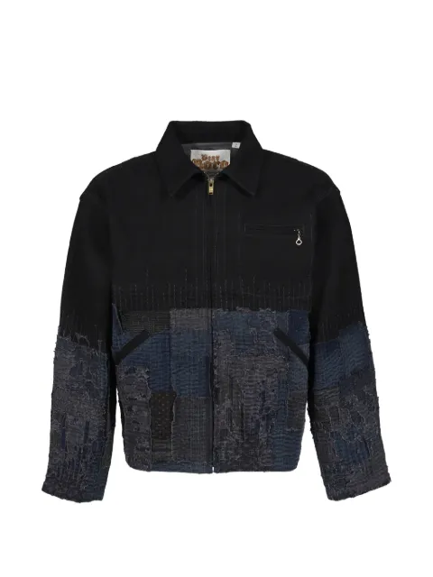 Dear BORO zip-fastening patchwork jacket Black 7936155002BLK