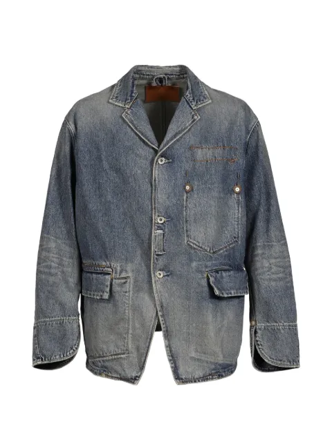 DAIRIKU stitched draping denim jacket Blue D2IND