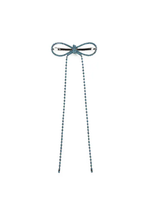 YELLOWSWALLOW crystal-embellished bow hair clip Blue YLSW0003SKYBLU