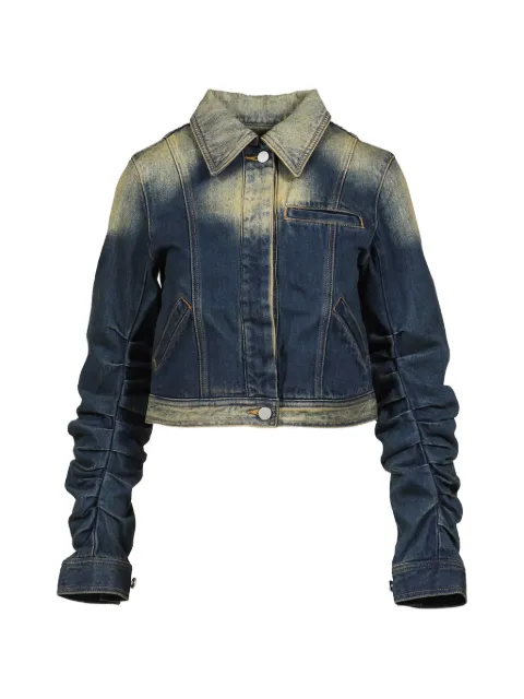 VIVAMUS bleached ruched-sleeve denim jacket Blue VM26SSJK001BLU