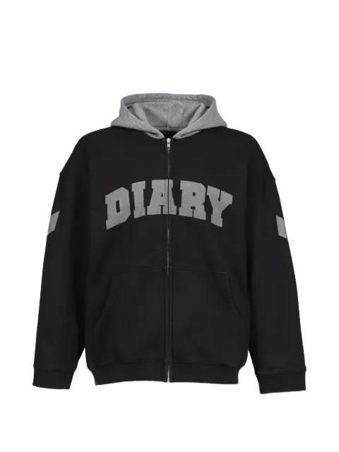 DIARY 1999 Diary logo-print zip-up hoodie Black A250583BLKGRY