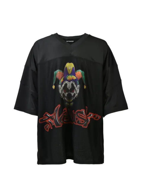 Intodusk graphic-print V-neck T-shirt Black ESCI020BLKCLOWN