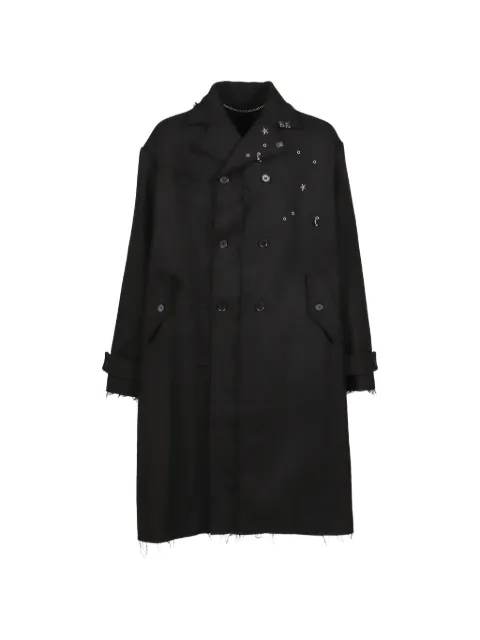 Troubled Waters Lieutenant's frayed coat Black TW26SS03BLK