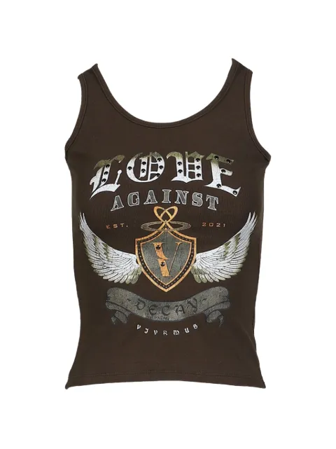 VIVAMUS graphic-print cropped tank top Brown VM26SSTS009