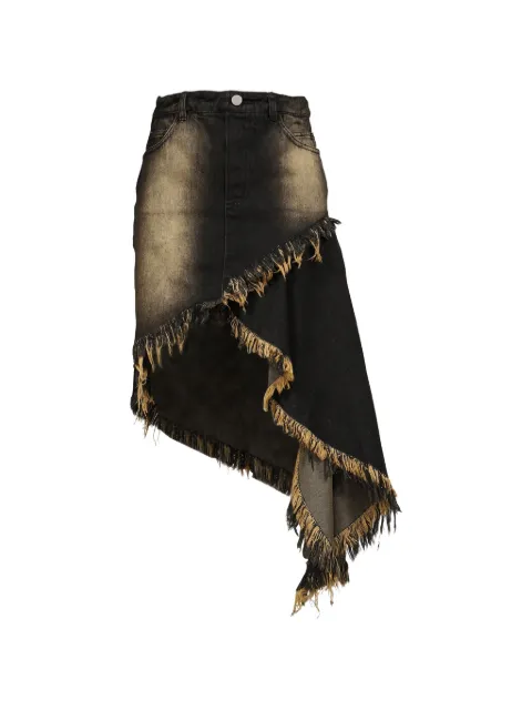 VIVAMUS asymmetric frayed mini skirt Black VM26SSSK005BLK
