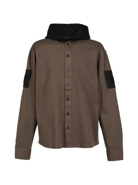 DIARY 1999 logo-print hooded shirt Green A250592KHA