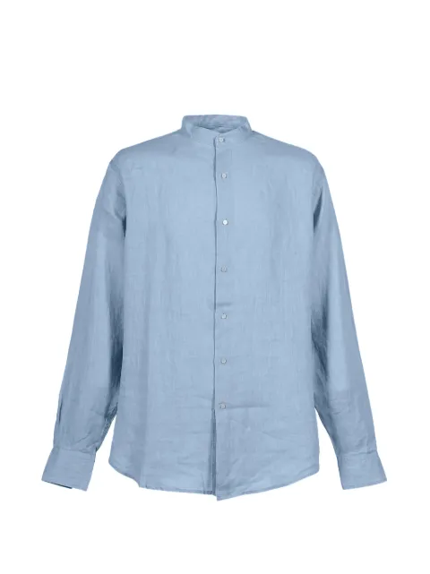 No Bishop No King linen shirt Blue NBNKSI50