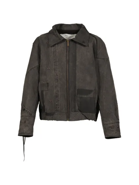 UNDER THE SIGN patchwork waxed cotton jacket Grey RP00900410
