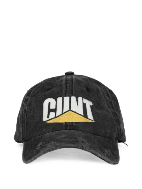 CAPTURE GALLERY distressed embroidered baseball cap Black GC10