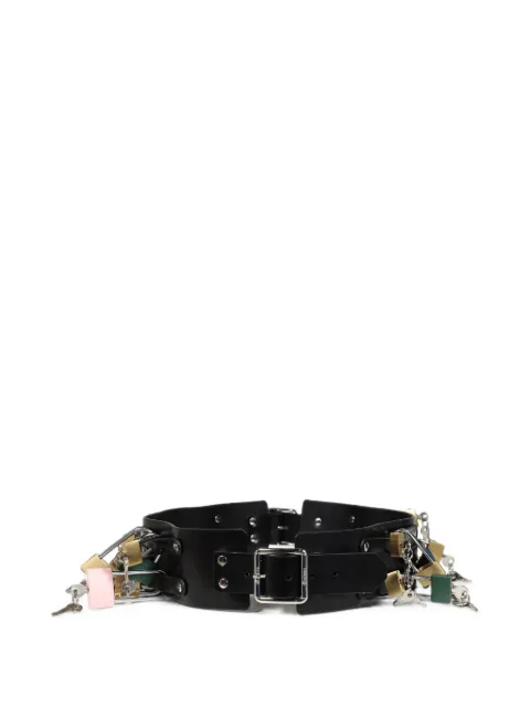 MARKING DISTANCE Pont Des Arts padlock leather belt Black MD6SMA01APPE000999