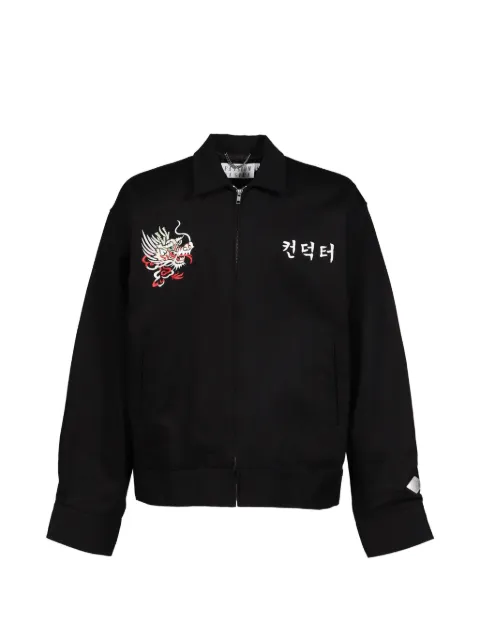 el conductorH dragon-embroidered cotton jacket Black PD26SJ02