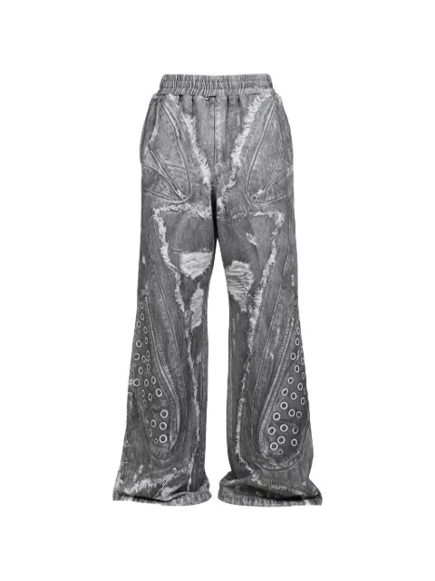 VIVAMUS denim-print track pants Grey VM26SSPT007GRY