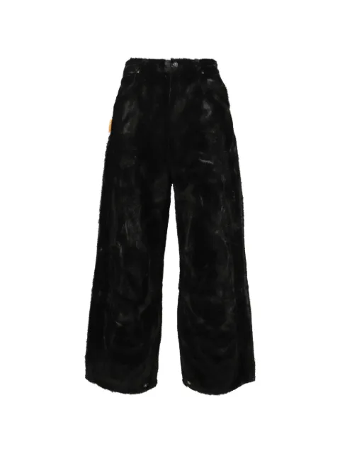 Napa By Martine Rose Leggenda faux-fur flock trousers Black DFM03020DF119FLBLK