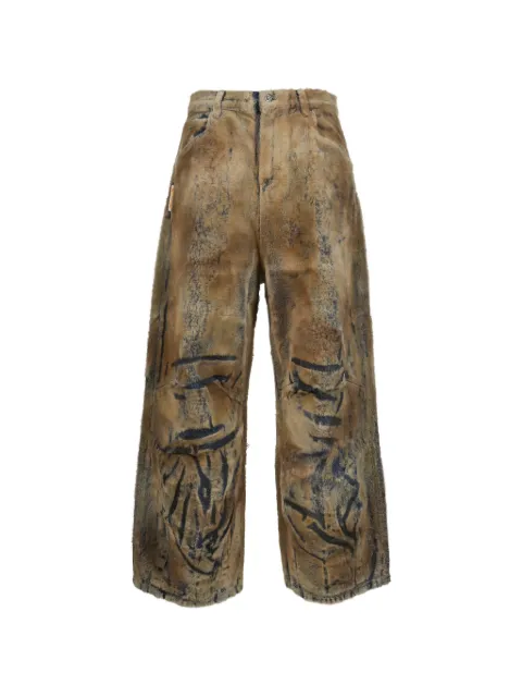 Napapijri x PDF Leggenda flocked-fur trousers Brown DFM03020DF106FLBGE