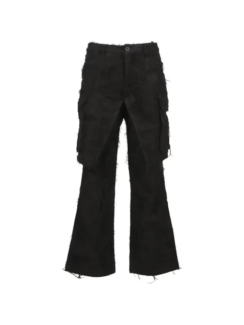 Troubled Waters double-layer distressed cargo pants Black TW26SS07