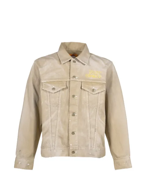 SWJP faded paint-splatter jacket Neutrals SW25FW001BEI