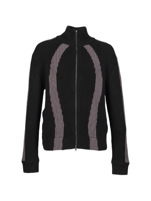 VIVAMUS ribbed-knit double-zip cardigan Black VM252KN