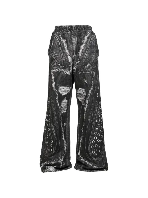 VIVAMUS denim-print track pants Black VM26SSPT007