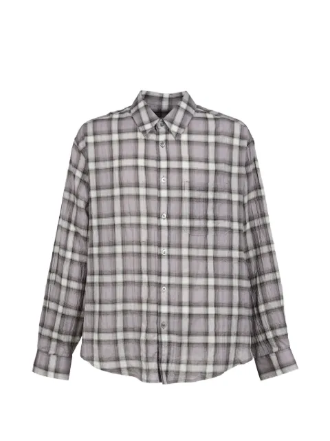 COOR checkered long-sleeve shirt Purple CXG2SO14PUR