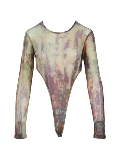 VIVAMUS Earth tie-dye mesh bodysuit Yellow VM25SSTP025