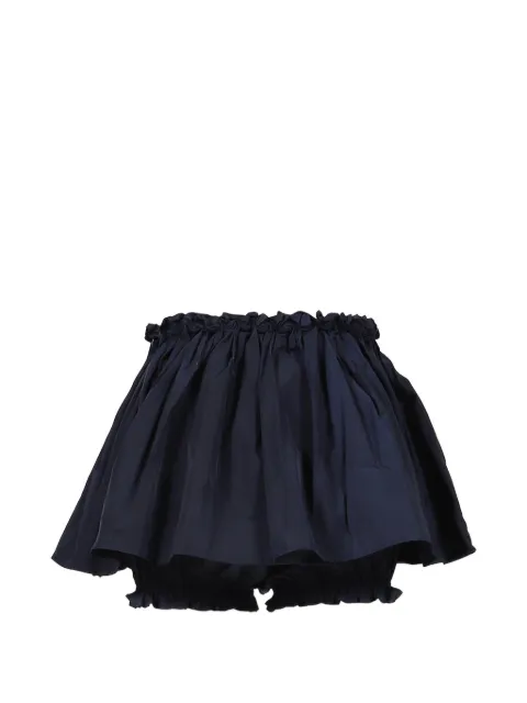 SHUSHU/TONG hand-sewn floral-waist mini skirt Blue MWDESK12NVY