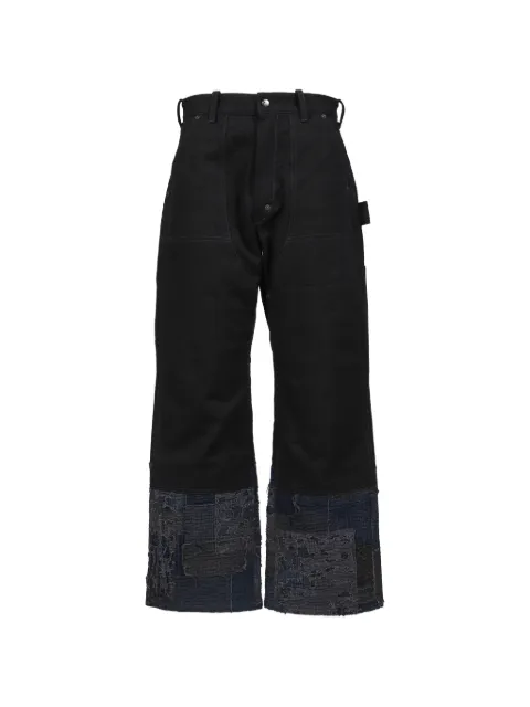 Dear BORO belt-loop patchwork trousers Black 7936110003BLK