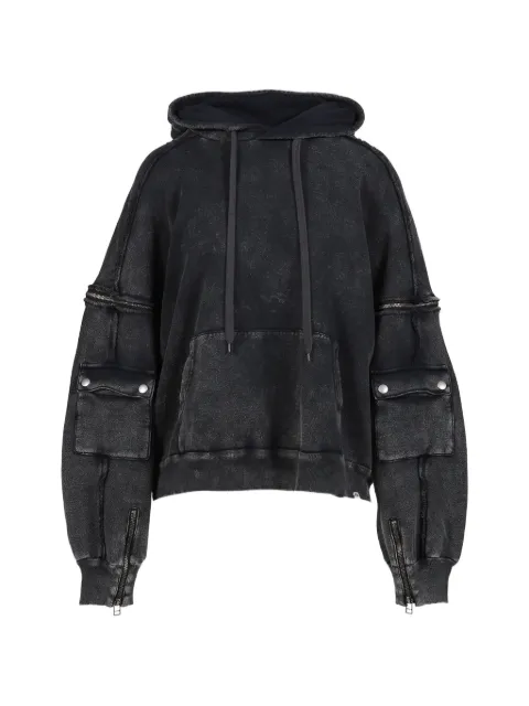 VIVAMUS zip-detail panelled hoodie Black VM25SSSW007