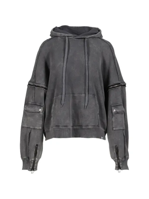 VIVAMUS zip-detail panelled hoodie Grey VM25SSSW007