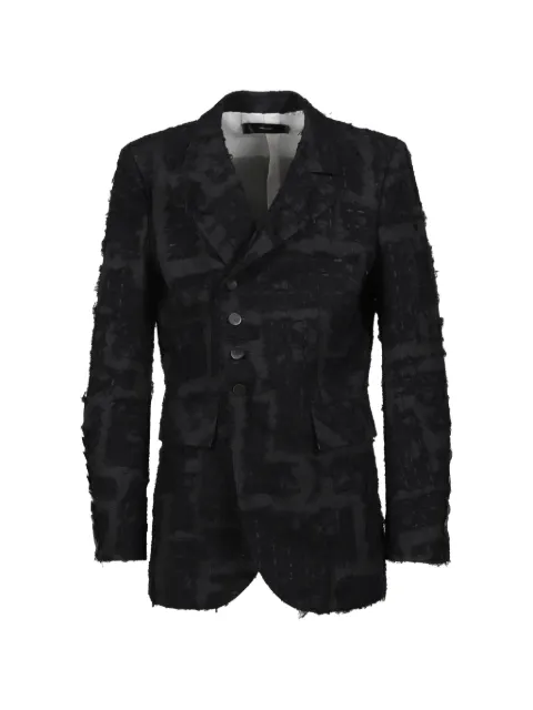 MINUS distressed checked tailored blazer Black MP2DW2CHA