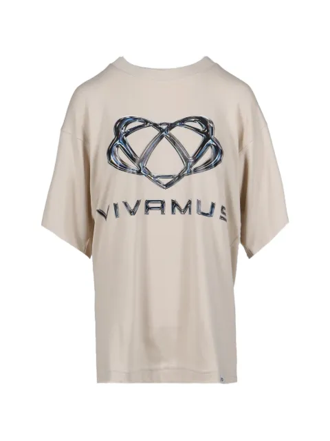 VIVAMUS logo-print T-shirt Neutrals VM25SSTS019WHT