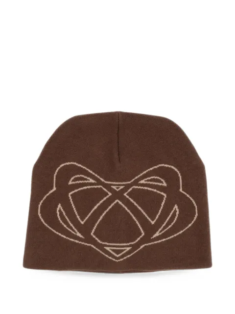 VIVAMUS logo-intarsia beanie hat Brown VM252AC02BRW