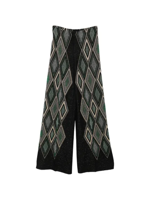 Circus Hotel argyle-pattern palazzo pants Black H6WH04