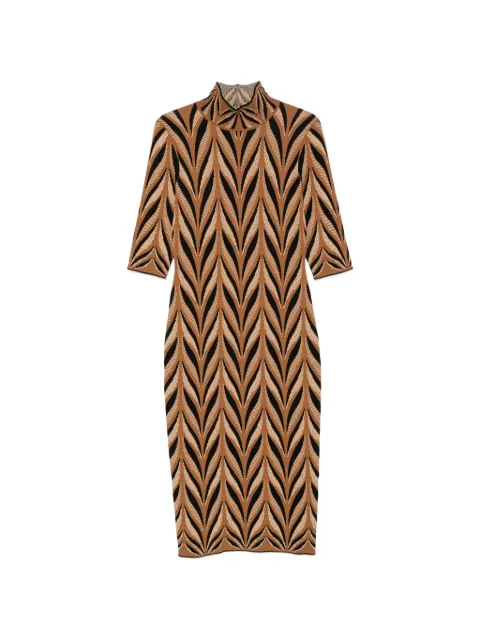 Circus Hotel jacquard-knit midi dress Brown H6WK08