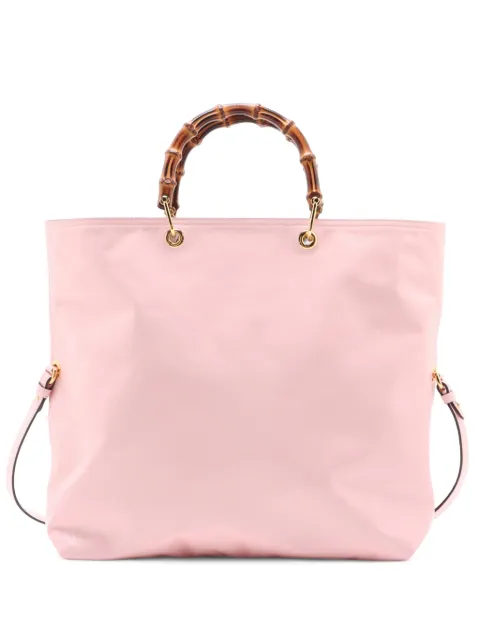 Gucci Pre-Owned 2016-2026 Tall Leather Bamboo Shopper Tote satchel Pink LT1U7WRN1Y1JTOV6